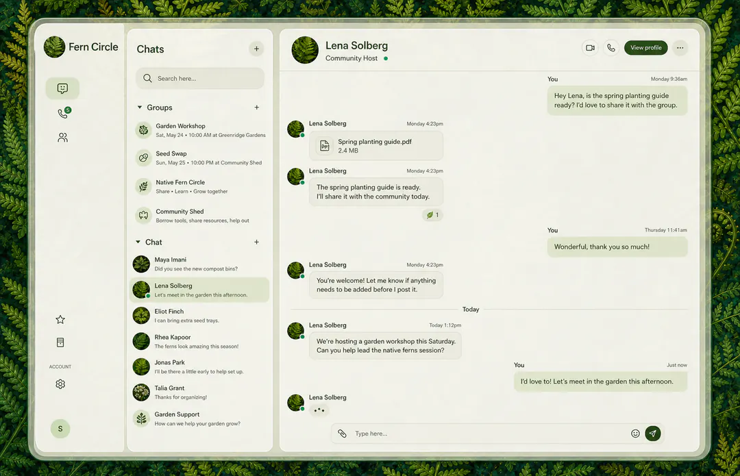 Korunet workspace for shared growth and reflection