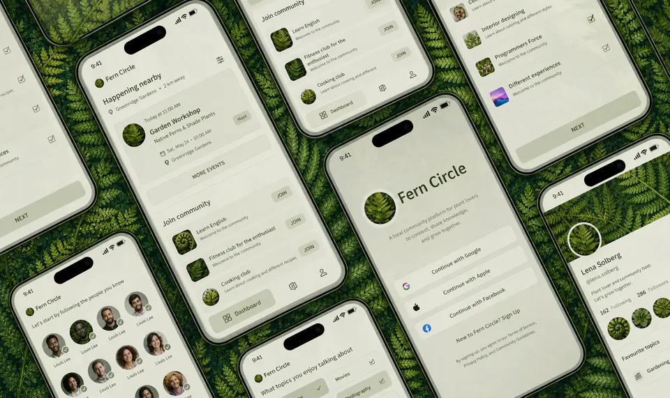 Korunet screens for discovering people and circles